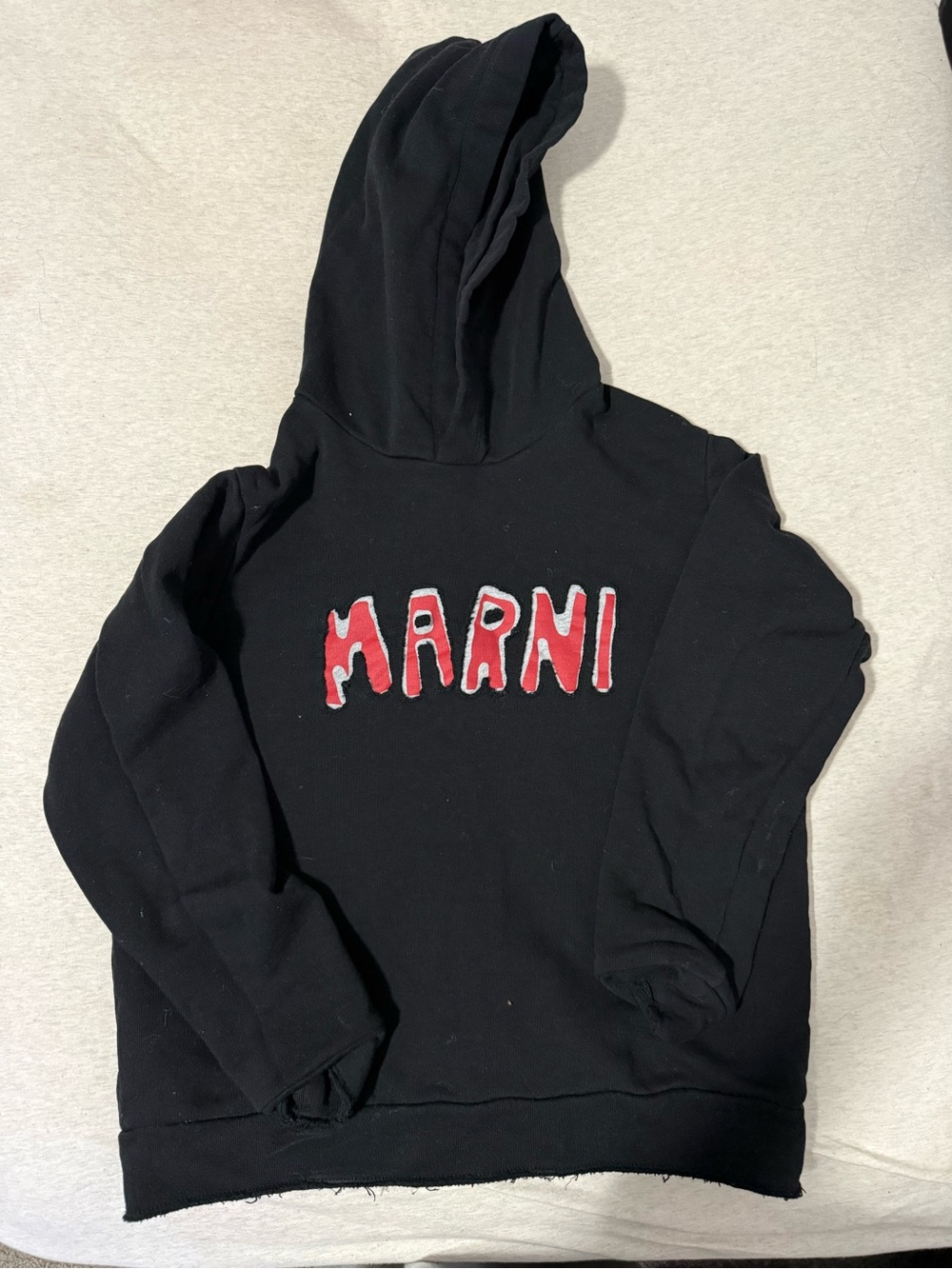 Marni Black Sweatshirt with Red Logo Tab